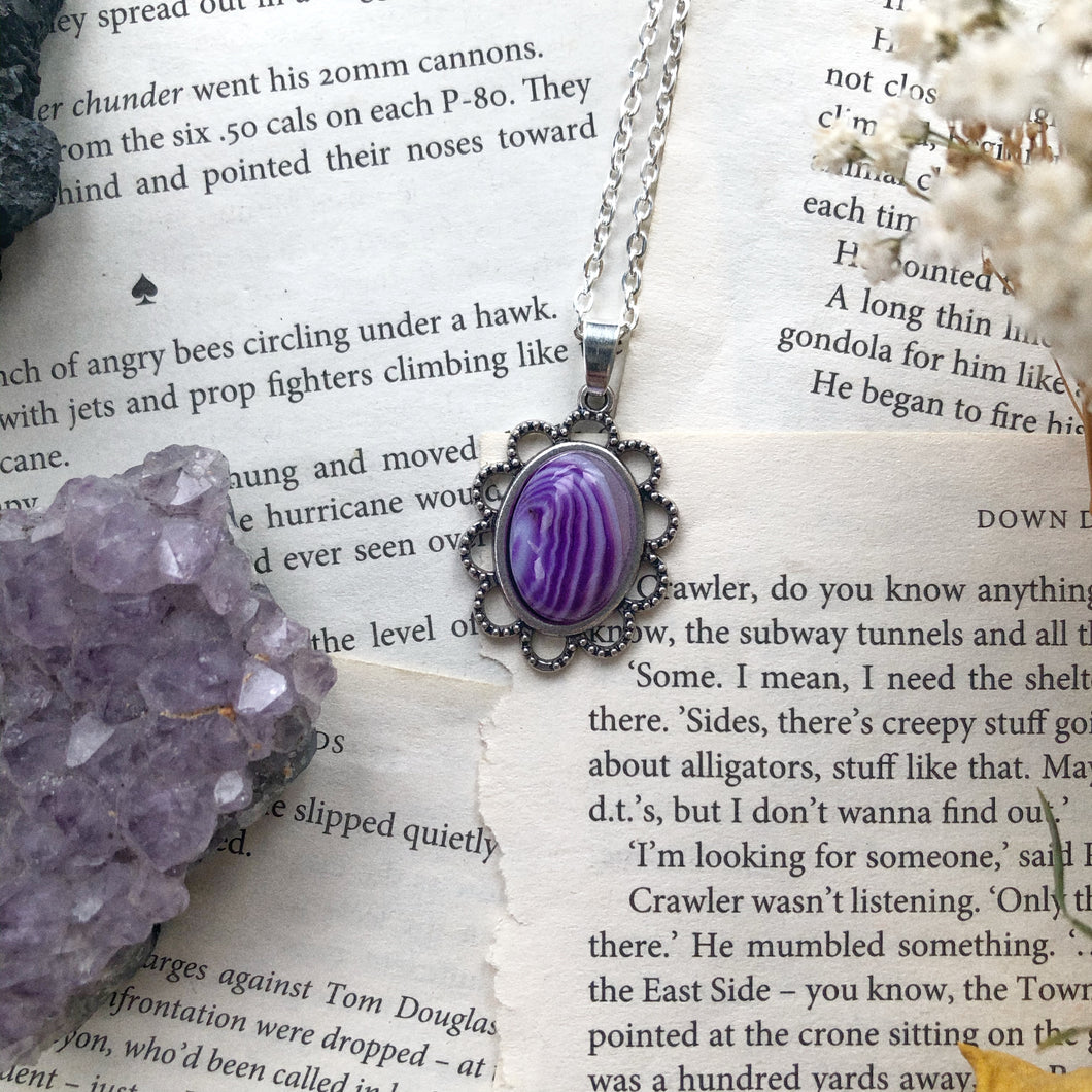 Banded Purple Agate Pendant