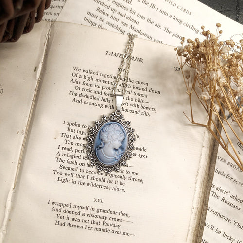 Blue Cameo Pendant