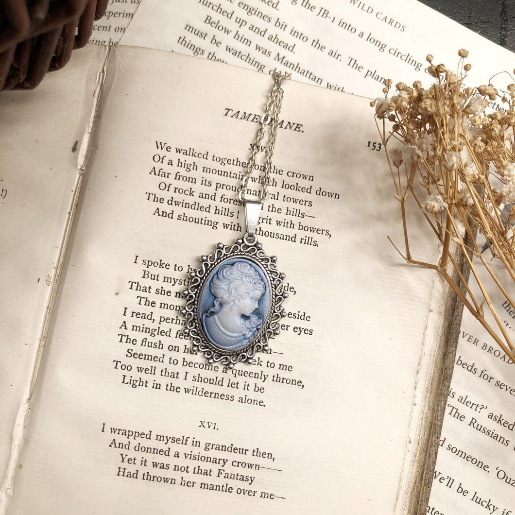 Blue Cameo Pendant