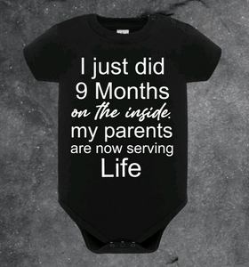 9 Months On The Inside Baby Vest